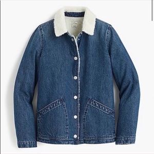 J. Crew Denim Sherpa Jacket